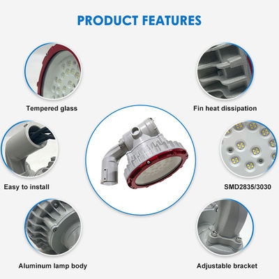 Apparecchi di illuminazione antideflagranti IP65 con vetro temperato antideflagrante da 8 mm e tecnologia LED SMD2835/3030
