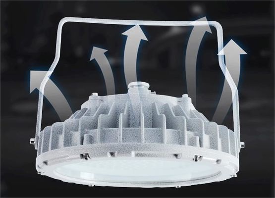Apparecchio di illuminazione LED antideflagrante da 150W in alluminio per ambienti industriali, con grado di protezione IP65 per aree pericolose