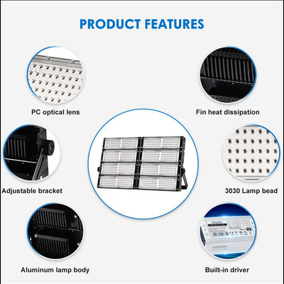 Illuminazione per stadi a LED per esterni ad alta potenza con temperatura colore regolabile IP66 impermeabile Chip SMD 3030/2835
