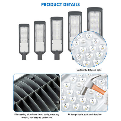 Lampada stradale a LED impermeabile IP66 con efficienza luminosa della lampada di 125 lm/W e tensione di ingresso AC 85-265V per l'illuminazione di autostrade esterne