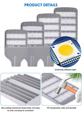 IP65 impermeabile 3000K/4000K/6000K LED Street Light con opzioni OEM ODM personalizzabili per l'illuminazione esterna