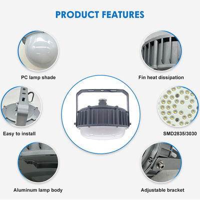 Lampada High Bay IP65 Impermeabile 50W 100W 150W LED Antideflagrante con Alluminio + Vetro Temperato