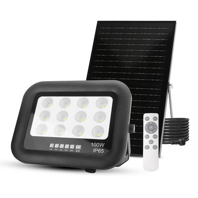 Lampada solare da giardino all'aperto Ip65 ABS Tempered Glass Lampada solare da giardino all'aperto 100w LED Lampada solare da inondazione