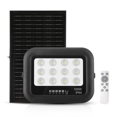 Lampada solare da giardino all'aperto Ip65 ABS Tempered Glass Lampada solare da giardino all'aperto 100w LED Lampada solare da inondazione