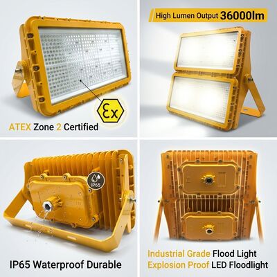 600W di prova di esplosione LED Luce d'inondazione ATEX Zona 21 Zona 22 antipolvere anti-statico 78000lm IP66 Illuminazione in alluminio