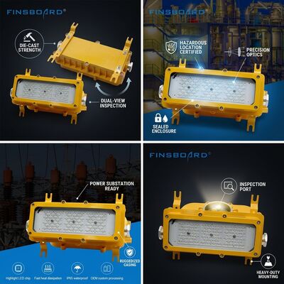 6KV Surge Protected AC100-277V 300W LED Explosion Proof Light LUMILEDS LM-80 ATEX IIb T6 IP65 Hazardous Area Lamp