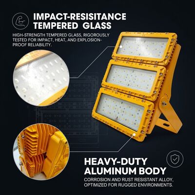 50000H Lunga durata 300W LED a prova di esplosione Luce di inondazione 30 60 90 fascio LUMILEDS LM-80 ATEX IIb T6 IP65 Risparmio di luce