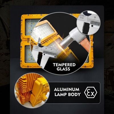 Faretto antideflagrante a LED Multi-Mount 600W con staffa a 6 vie LUMILEDS LM-80 ATEX IIb T6 IP65 per soffitto, braccio, parete