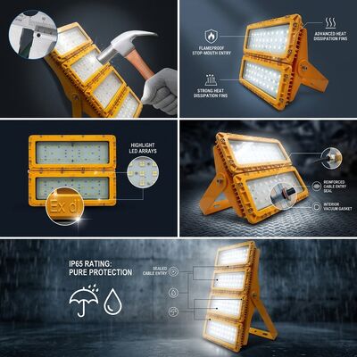 Lampada da incasso antideflagrante compatta da 600W LED LUMILEDS LM-80 ATEX IIb T6 IP65 425X485X165mm per aree pericolose