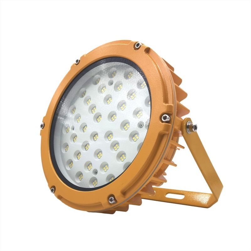 Lampada a campana LED antideflagrazione da 100W con grado di protezione IP66 e lente in vetro temperato per aree pericolose