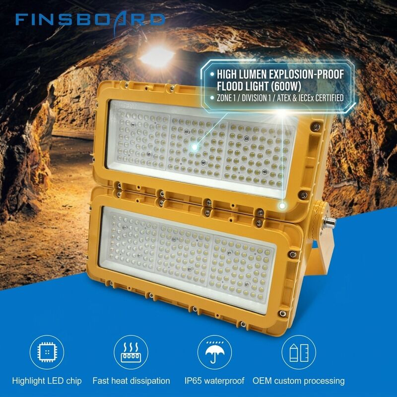 300W di prova di esplosione LED luce di alluvione 36000lm IP67 Acciaio di alluminio senza rame resistente allo spruzzo di sale