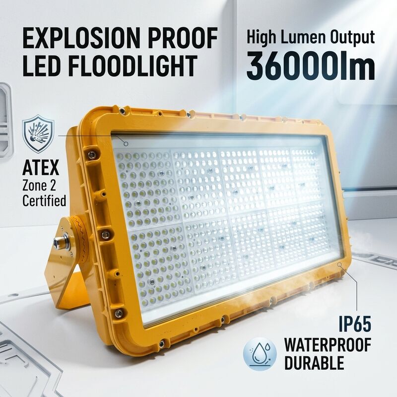 600W Difesa esplosione LED Luce d'inondazione ATEX Flusso stretto 60° Torre a lungo raggio Caminiera 72000lm IP66 Aluminio a fusione ADC12