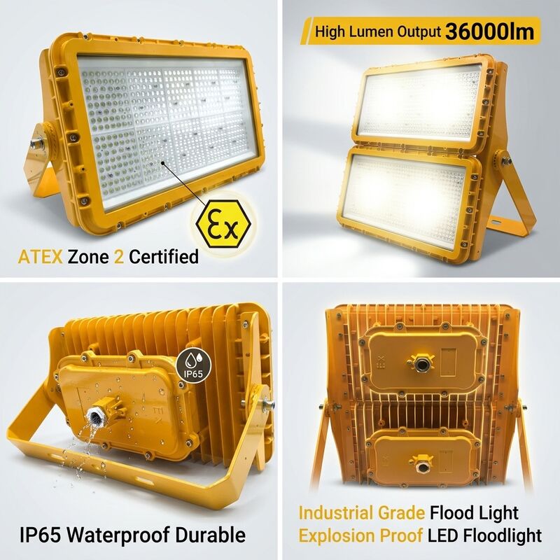 600W di prova di esplosione LED Luce d'inondazione ATEX Zona 21 Zona 22 antipolvere anti-statico 78000lm IP66 Illuminazione in alluminio