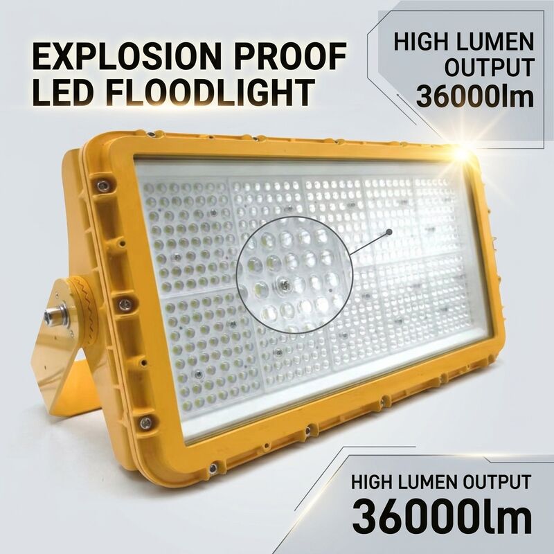 600W di prova di esplosione LED Luce d'inondazione IECEx Emergency Battery Backup 72000lm IP67 Copper-Free Aluminum Marine Lighting