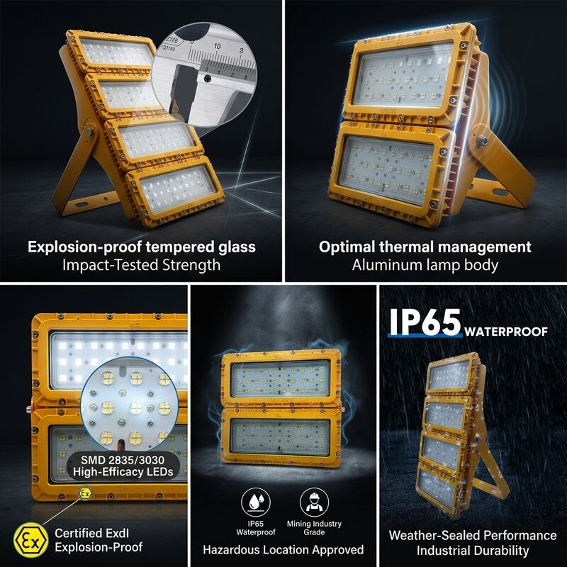50000H Lunga durata 300W LED a prova di esplosione Luce di inondazione 30 60 90 fascio LUMILEDS LM-80 ATEX IIb T6 IP65 Risparmio di luce