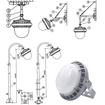 Industrial Higbay Light Workshops Gas Station Factory 50w 100w 150w Led Piattaforma a prova di esplosione