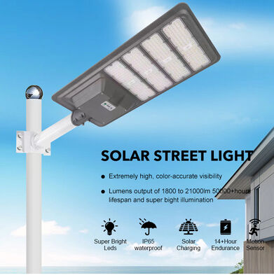 All-in-one sensore di movimento ABS lampada solare 100W 200W 300W 500W LED luce solare
